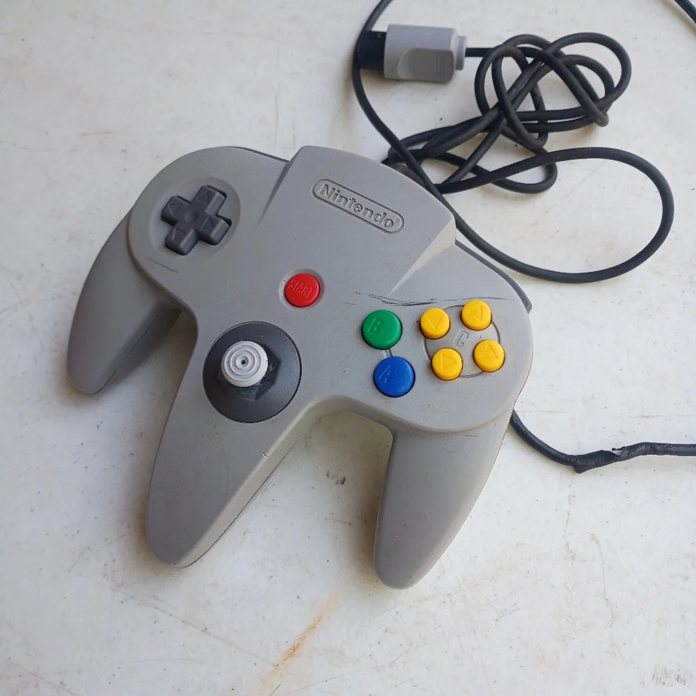 Nintendo N64 Grey OEM Video Game Controller NUS-005 Tested Working
